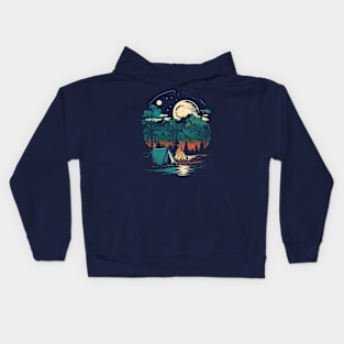 Camping By The Camp Fire Under The Stars Kids Hoodie